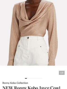 Ronny Kobo Collection Jayce Draped Cowl Neck Sweater - Taupe